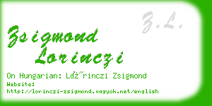 zsigmond lorinczi business card